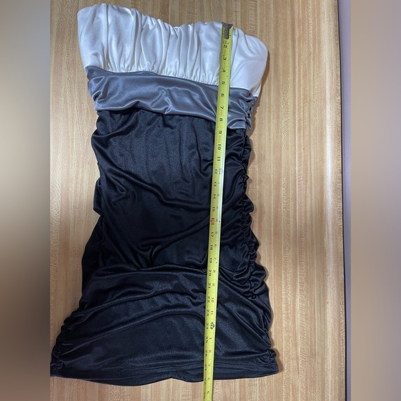 Speechless black white gray strapless ruched night out dress women’s size L - Picture 11 of 15